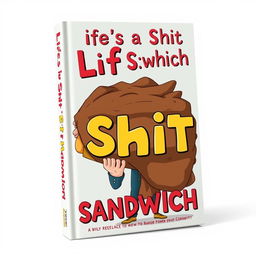 Design a book cover for 'Life's a Shit Sandwich' featuring a surreal and abstract concept