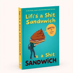 Design a book cover for 'Life's a Shit Sandwich' featuring a surreal and abstract concept