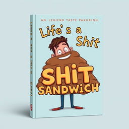 Design a book cover for 'Life's a Shit Sandwich' featuring a surreal and abstract concept