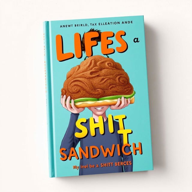 Design a book cover for 'Life's a Shit Sandwich' featuring a surreal and abstract concept