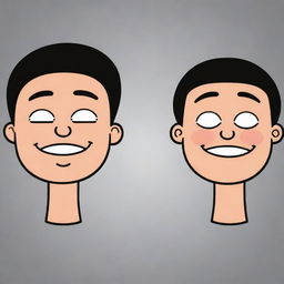 Cartoon depiction of the two-factor theory with two characters, one representing satisfaction with a smile and another displaying dissatisfaction with a frown.