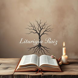 Design a captivating and minimalistic book cover for "Liturgia Raiz"