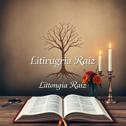 Design a captivating and minimalistic book cover for "Liturgia Raiz"