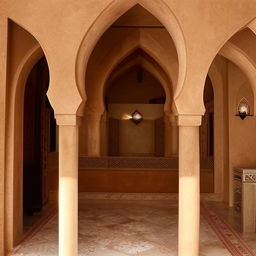 Design a cost-efficient, 1600 square foot Arabian Mandi, with nearly 30% of the space allocated to the kitchen area, incorporating traditional Middle Eastern architectural influences.