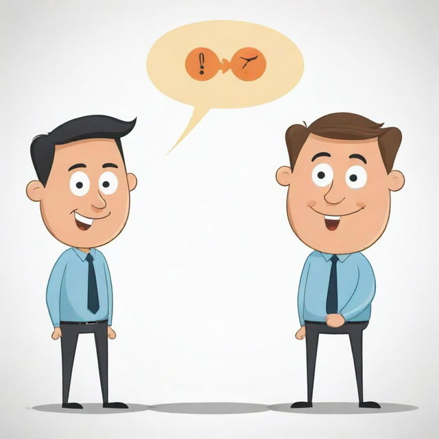 An illustrative cartoon conveying the two-factor theory. One section showcases the positive stimuli leading to satisfaction, and another shows the negative factors causing dissatisfaction.