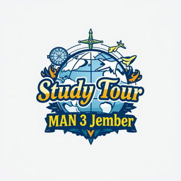 A captivating and elegant logo design for the MAN 3 Jember study tour t-shirt