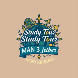 A captivating and elegant logo design for the MAN 3 Jember study tour t-shirt