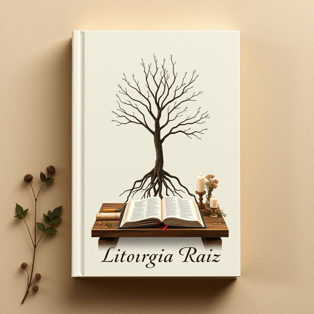 Design a captivating and minimalistic book cover for "Liturgia Raiz"