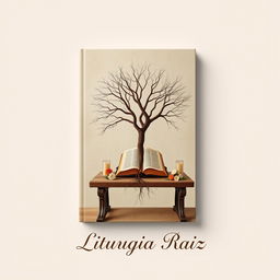 Design a captivating and minimalistic book cover for "Liturgia Raiz"