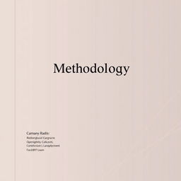 A professional and sophisticated cover page design for a methodology document used in tendering