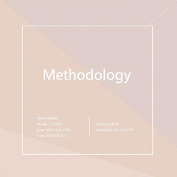 A professional and sophisticated cover page design for a methodology document used in tendering