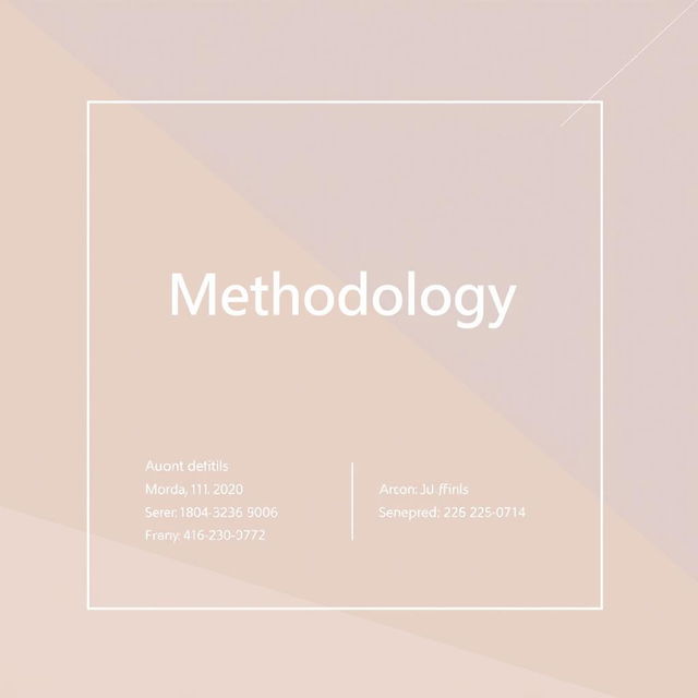 A professional and sophisticated cover page design for a methodology document used in tendering