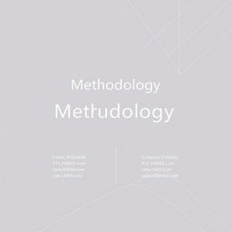 A professional and sophisticated cover page design for a methodology document used in tendering