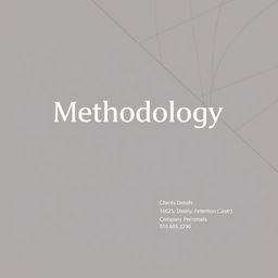 A professional and sophisticated cover page design for a methodology document used in tendering