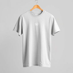 A casual unisex t-shirt displayed against a minimalist background, with a clean and modern design