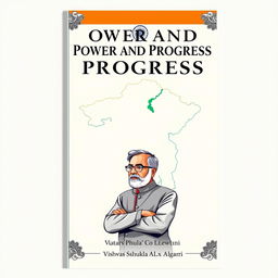 A detailed book cover design showcasing the elements of political growth and evolution in Gujarat