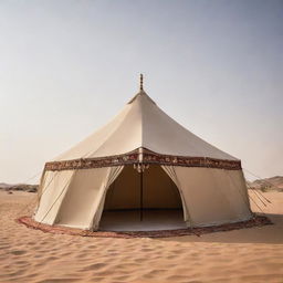 A grand design celebrating the founding day of KSA, the Kingdom of Saudi Arabia, with a traditional bedouin tent as the central symbol of heritage and culture.