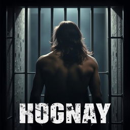 A powerful movie poster depicting a young adult Indian gangster with long hair, shown from the back while inside a dimly lit prison cell