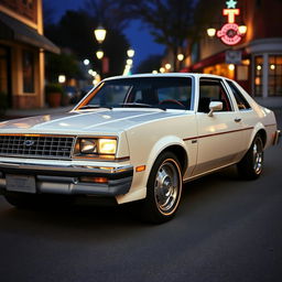 A classic 1985 Chevrolet Nova, showcasing its vintage design with attention to detail