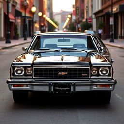 A classic 1980 black Chevrolet Nova, featuring its distinct vintage design with meticulous detail