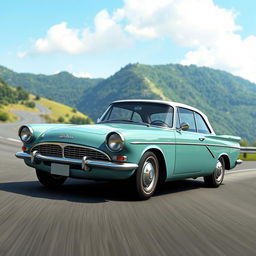 A detailed and realistic depiction of the Ibishu Miramar, a classic 1960s car model featured in the game BeamNG