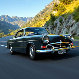 A detailed and realistic depiction of the Ibishu Miramar, a classic 1960s car model featured in the game BeamNG