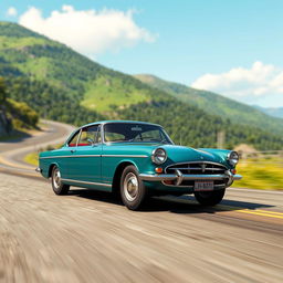 A detailed and realistic depiction of the Ibishu Miramar, a classic 1960s car model featured in the game BeamNG