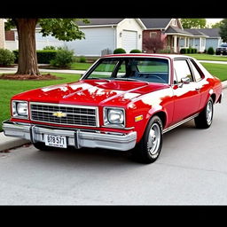 A well-maintained Chevrolet Chevy or Nova from 1980, showcasing classic American car design