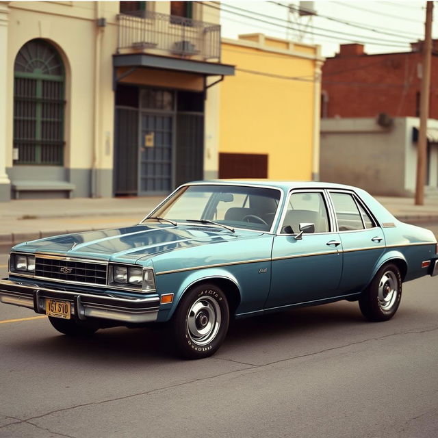 A sleek Chevrolet Chevy Nova 1980 sedan, showcasing the elegance and design of classic American automobiles