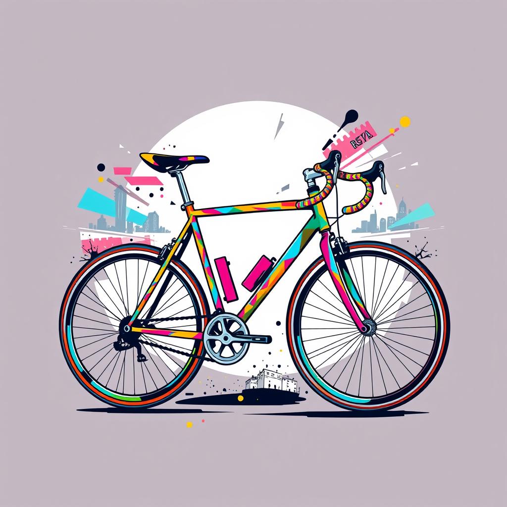 A trendy and cool fixie bicycle design on a T-shirt