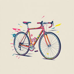 A trendy and cool fixie bicycle design on a T-shirt