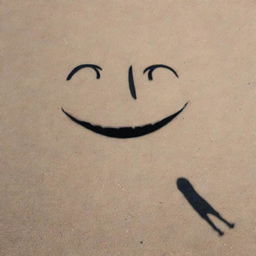 Person joyfully casting a smile, contrasting with their shadow on the ground depicting a crying or sad facial expression, a metaphor for the complexity of emotions beneath surface appearances