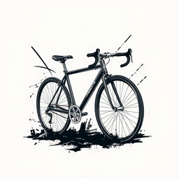 A masculine and powerful fixie bicycle design on a T-shirt