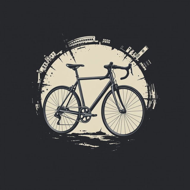 A masculine and powerful fixie bicycle design on a T-shirt