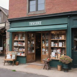 A collection of diverse stores scattered in various locations. Each one boast a unique design and setting, from a quaint book store in a bustling city to a rustic general store in a quiet countryside.