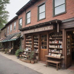 A collection of diverse stores scattered in various locations. Each one boast a unique design and setting, from a quaint book store in a bustling city to a rustic general store in a quiet countryside.