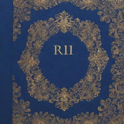 A sophisticated yearbook cover featuring royal blue as the base color with intricate gold accents and detailed designs