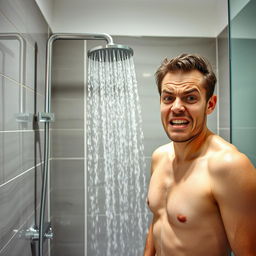 A person standing in the bathroom, opening a shower with low water pressure