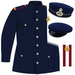 Men's ceremonial uniform for Pandu scouts, featuring a long-sleeved design in navy blue color