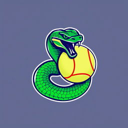 A dynamic and modern logo featuring a green viper snake energetically crushing a tennis ball with its powerful coils