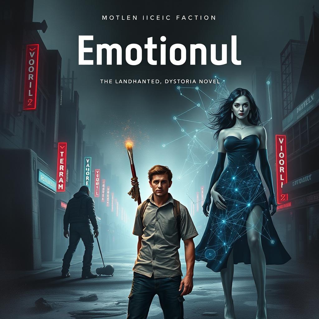 Book cover for the science-fiction dystopian novel titled "Emotionul"