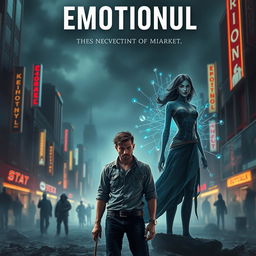 Book cover for the science-fiction dystopian novel titled "Emotionul"