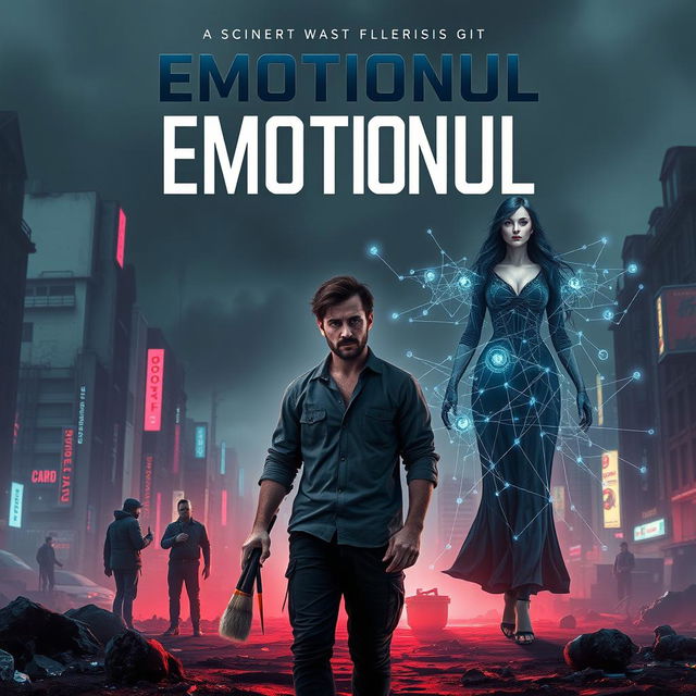 Book cover for the science-fiction dystopian novel titled "Emotionul"