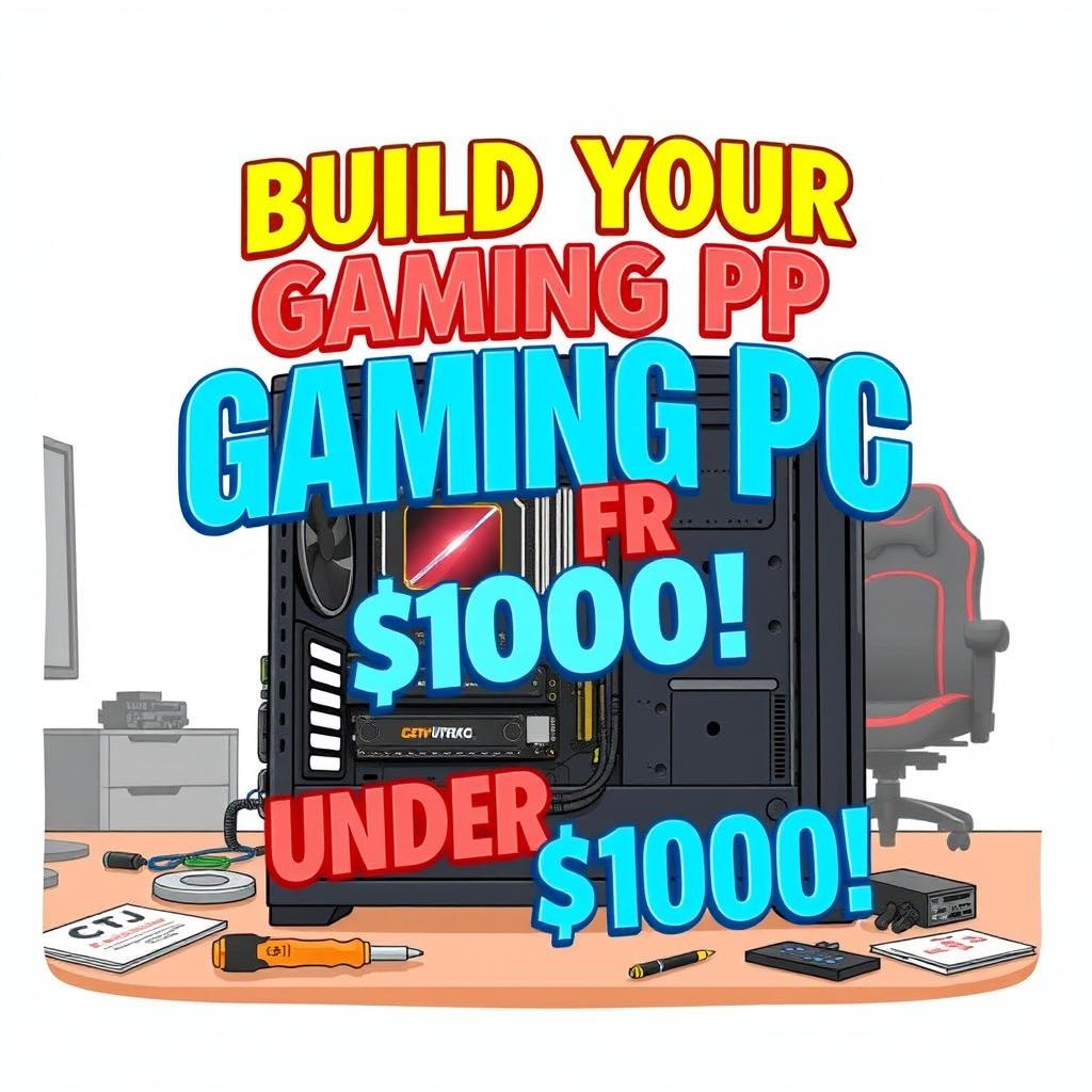 A thumbnail illustration showing a budget gaming PC setup being assembled