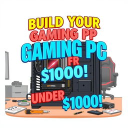 A thumbnail illustration showing a budget gaming PC setup being assembled