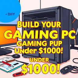 A thumbnail illustration showing a budget gaming PC setup being assembled