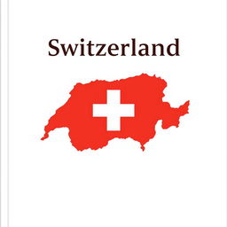 A minimalist design cover featuring the Swiss flag with a bold, simple typography of the word 'Switzerland' above it