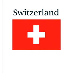 A minimalist design cover featuring the Swiss flag with a bold, simple typography of the word 'Switzerland' above it