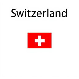 A minimalist design cover featuring the Swiss flag with a bold, simple typography of the word 'Switzerland' above it