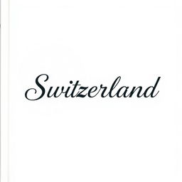 A minimalist design cover featuring the Swiss flag with the word 'Switzerland' elegantly written in beautiful calligraphy above it